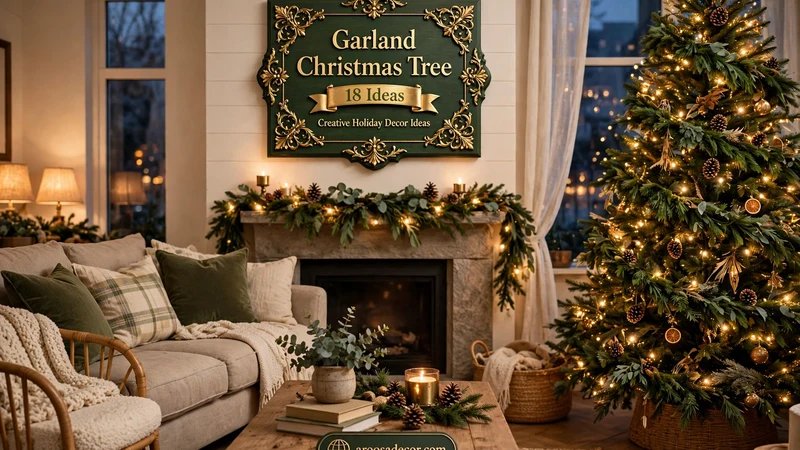 Garland Christmas Tree - 18 Creative Holiday Decor Ideas